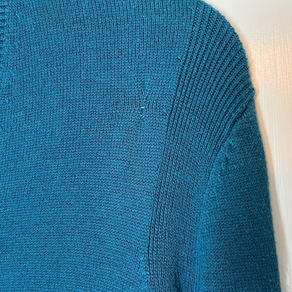 TOME Merino Wool Blend Cutout V-Neckline Turtleneck Ribbed Knit Trim Sweater M - Picture 8 of 8